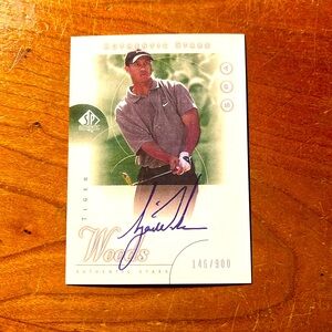 2001 Tiger Woods Upper Deck SP Authentic Stars Rookie Facsimile Card